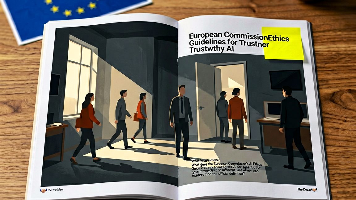 Printed copy of the European Commission’s “Ethics Guidelines for Trustworthy AI” that contains the official definition of agentic AI for government