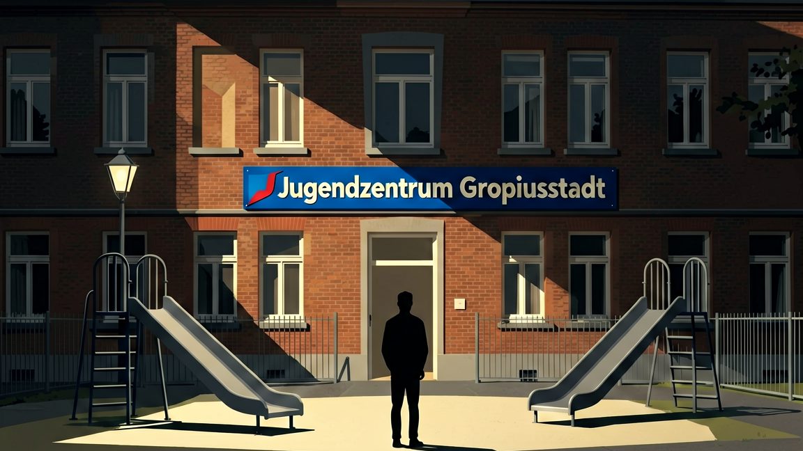 Exterior of the Gropiusstadt youth club (Jugendzentrum Gropiusstadt) in Neukölln, Berlin